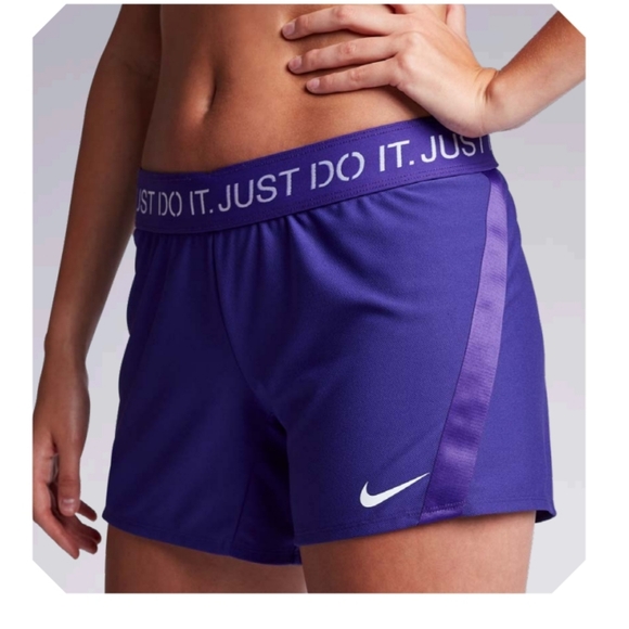 Nike Dry Attack Shorts Women Size M Blue Black Athletic Track Gym Workout Shorts - Picture 11 of 11